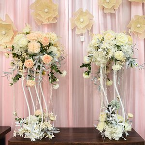 新款婚庆道具高挑花器摆件婚礼布置花艺主桌花器舞台迎宾布置花器