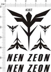 高达模型 新吉恩/吉翁/自护(新安洲)细节标志.金属贴纸【4387】