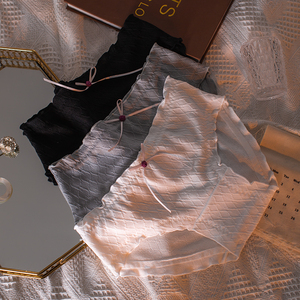 无痕内裤女纯色棉质抗菌低腰网格纹理弹力不勒包臀亲肤透气裤头