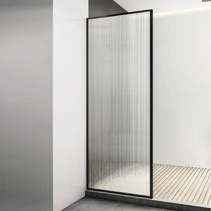 干湿分离浴室淋浴隔断钢化玻璃门卫生间单固定屏风推拉淋浴房门