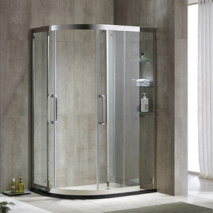 不锈钢淋浴房卫生间隔断玻璃拉门弧扇形浴室洗澡间定制浴屏沐浴房