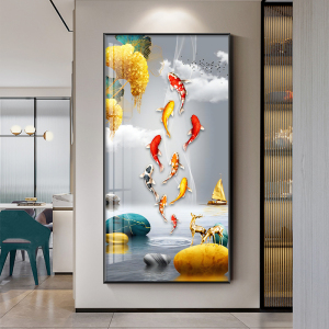 玄关装饰画锦鲤