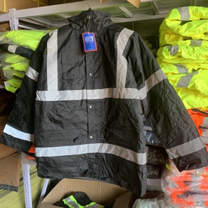 出口反光黑色棉衣防水冬季保暖夜间作业高速公路工作服反光衣半大