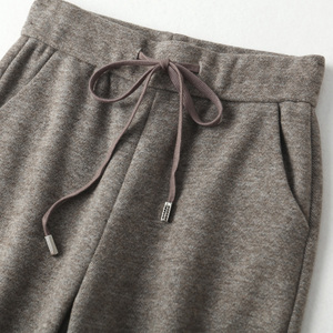 欧洲站人字纹羊毛呢裤子女秋冬2021新款加厚阔腿裤显瘦宽松直筒裤