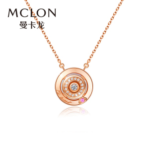 mclon/曼卡龙指爱针项链 女款锁骨链18k金