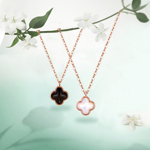 mclon/曼卡龙蜜恋18k玫瑰金项链女款锁骨链简约贝壳套链