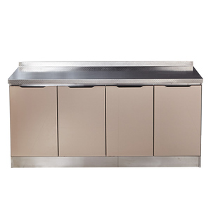 不锈钢橱柜灶台柜一体厨房储物柜子碗柜家用简易橱柜整体厨房橱柜