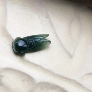 灵威定制一鸣惊人玉知了吊坠碧玉蝉玉坠男女项链儿童孩子小挂件