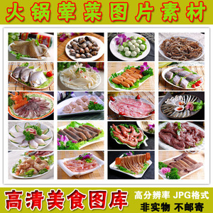 高清火锅荤菜配菜图片素材 牛肉类肉丸子海鲜鱼肉jpg美食摄影图库