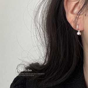 ECHOSTORE 小豌豆/韩国小众银豆子耳环一款两戴设计感ins耳钉耳饰