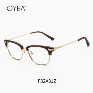 OYEA近视镜木框眼镜近视板材眉毛架眼镜男女可配度数MR爱木M3146