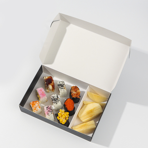 定制寿司包装盒小一次性打包盒防油防水外卖纸盒可爱饭盒黑色加厚