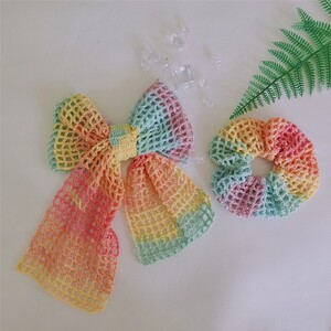 小雨点手工编织钩针蕾丝大肠发圈蝴蝶结发夹手工diy材料包成品邮