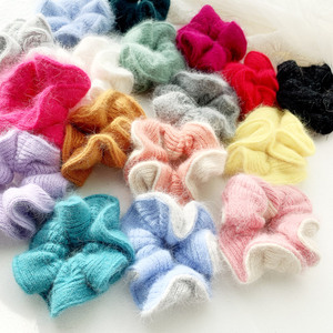 爆款韩国安哥拉兔毛木耳边大肠圈毛线发圈百搭针织发绳超大fq3007