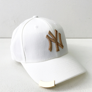 返场韩国mlb棒球帽白色ny金属沿夏季秋季鸭舌帽平沿帽帽子m213