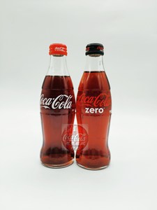 台湾可口可乐2010年250ml玻璃瓶原味零度两瓶一组全新瓶原水原盖