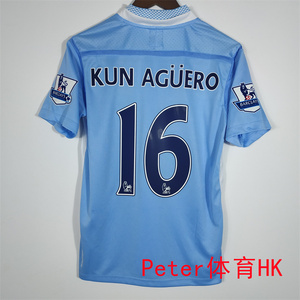 11-12英超曼城主场16号阿圭罗21号席尔瓦巴神孔帕尼复古球衣
