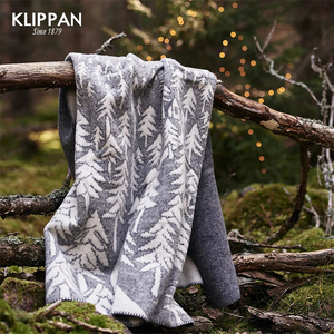 瑞典Klippan有机羊毛毯北欧手工毛毯床尾毯沙发毯冬季礼物