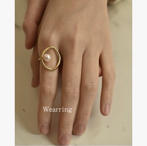 韩国小众设计时尚个性气质简约大气可调节珍珠戒指女日式轻奢网红