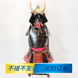 日本武士盔甲摆件 仿古日本铁艺甲胄战国武士黑田长政盔甲模型