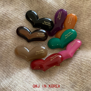 韩国进口France金标法式扁扁爱心边夹小巧心形刘海夹发夹气质发饰