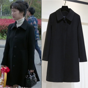 2019新款都挺好朱丽李念同款黑色韩版风衣女翻领显瘦中长款外套潮
