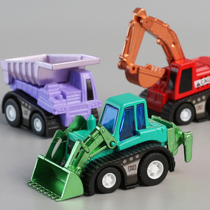 迷你合金小号工程车回力玩具车儿童卡通口袋小汽车挖掘机运输车