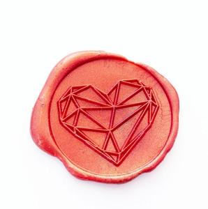 爱心 几何爱心 火漆印章 婚礼请柬 盖章 封印