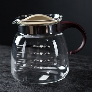 雅风玻璃茶壶 耐高温 泡茶壶带刻度直火壶加热过滤煮花茶凉开水壶