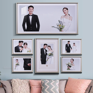 婚纱照相框挂墙5组合套装结婚照片放大挂客厅房间影楼高端八件套