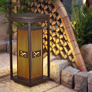 新中式云石灯庭院灯花园别墅草坪灯家用围墙柱头灯户外防水落地灯