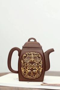 清趣斋 如意汉方徐英紫砂壶镂空器紫泥350cc宫廷器风格收藏品询价