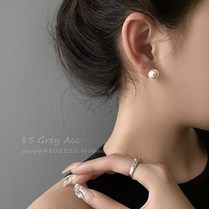 fever同款珍珠耳钉女ins轻奢小众高级感s925银针耳环网红气质耳饰