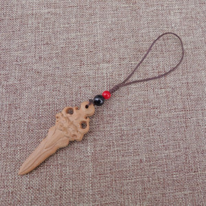 桃木剑实木装饰成人正宗吊坠小挂件项链手机链挂饰男女士挂脖古风