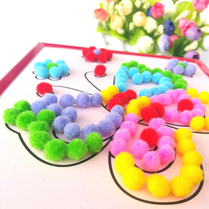 毛毛球粘贴画送相框 幼儿园儿童diy手工制作材料包立体贴画玩具