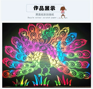 刮画纸8k16k包邮 儿童加厚a4无毒彩色刮蜡纸炫彩刮刮纸绘画纸50张