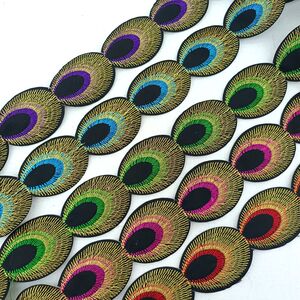 傣族金线孔雀眼刺绣熨烫布片民族风绣花布贴长条烫花diy辅料补贴