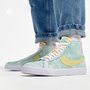 耐克nike blazer 女子开拓者冰淇淋扎染高帮休闲板鞋da1839-300