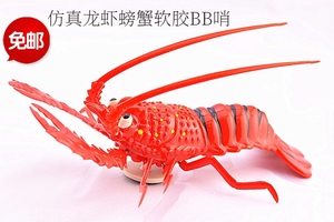 包邮BB哨子软胶仿真龙虾螃蟹创意冰箱磁贴门贴吸铁石模型玩具塑胶