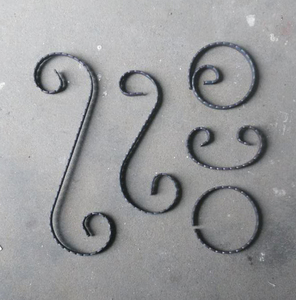 铁艺配件 c型花扁铁弯花铁艺护栏弯花s形花弧形弯花 大门圆圈配件