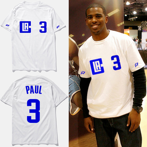 雷霆队保罗球衣短袖衫男士t恤白色打底hi3号衣篮球夏季新款训练服