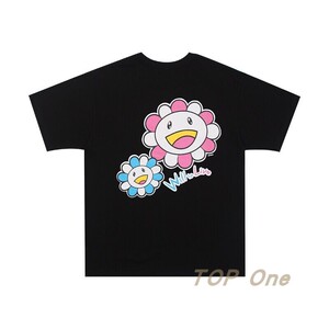 j balvin tonarino zingaro村上隆 卡通双太阳花笑脸 情侣短袖t恤