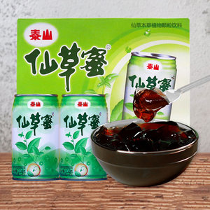 泰山仙草蜜330ml*12整箱大罐装颗粒凉茶饮料烧仙草冻黑凉粉罐头