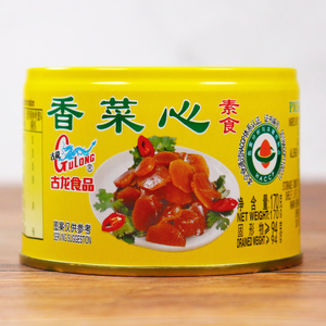 古龙食品香菜心芯素食罐头佐餐下饭美食小吃酱瓜泡菜类整箱170g*6