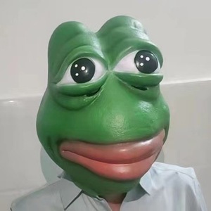 新款万圣节乳胶动物头套 孤寡青蛙搞笑面具 青蛙头套视频拍摄道具
