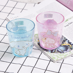 日本美乐蒂水杯儿童卡通透明饮料冷饮杯玉桂狗可爱塑料漱口杯牙杯