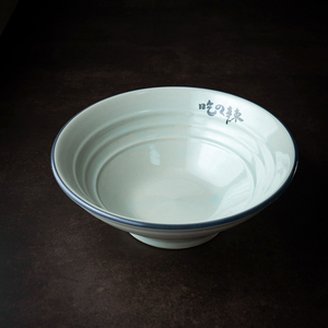 复古粗陶碗饭店吃面碗商用陶瓷大碗中式瓷碗汤碗牛肉拉面碗斗笠碗