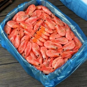 3斤北极甜虾头籽熟冻即食大号野生海鲜水产冷冻冰虾海虾北极虾