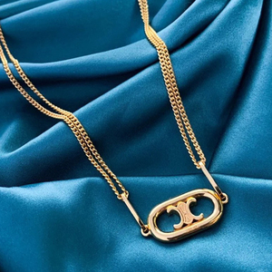 凯旋门项链女韩国ins冷淡风赛琳双层锁骨链明星同款吊坠61celine