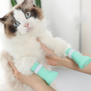 猫洗澡脚套神器防抓咬防挠专用鞋子洗猫防跑猫爪套指甲套用具用品